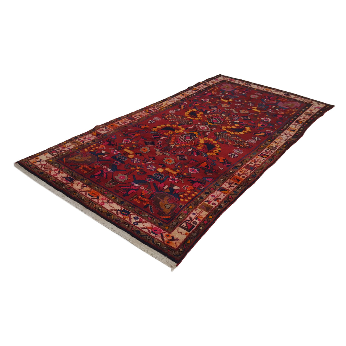 Pacific Hamadan 13734 Red Orange Traditional Hand Knotted Rug