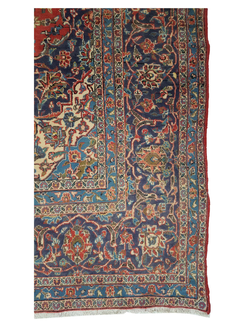 Pacific Kashan 13735 Red Navy Traditional Hand Knotted Rug