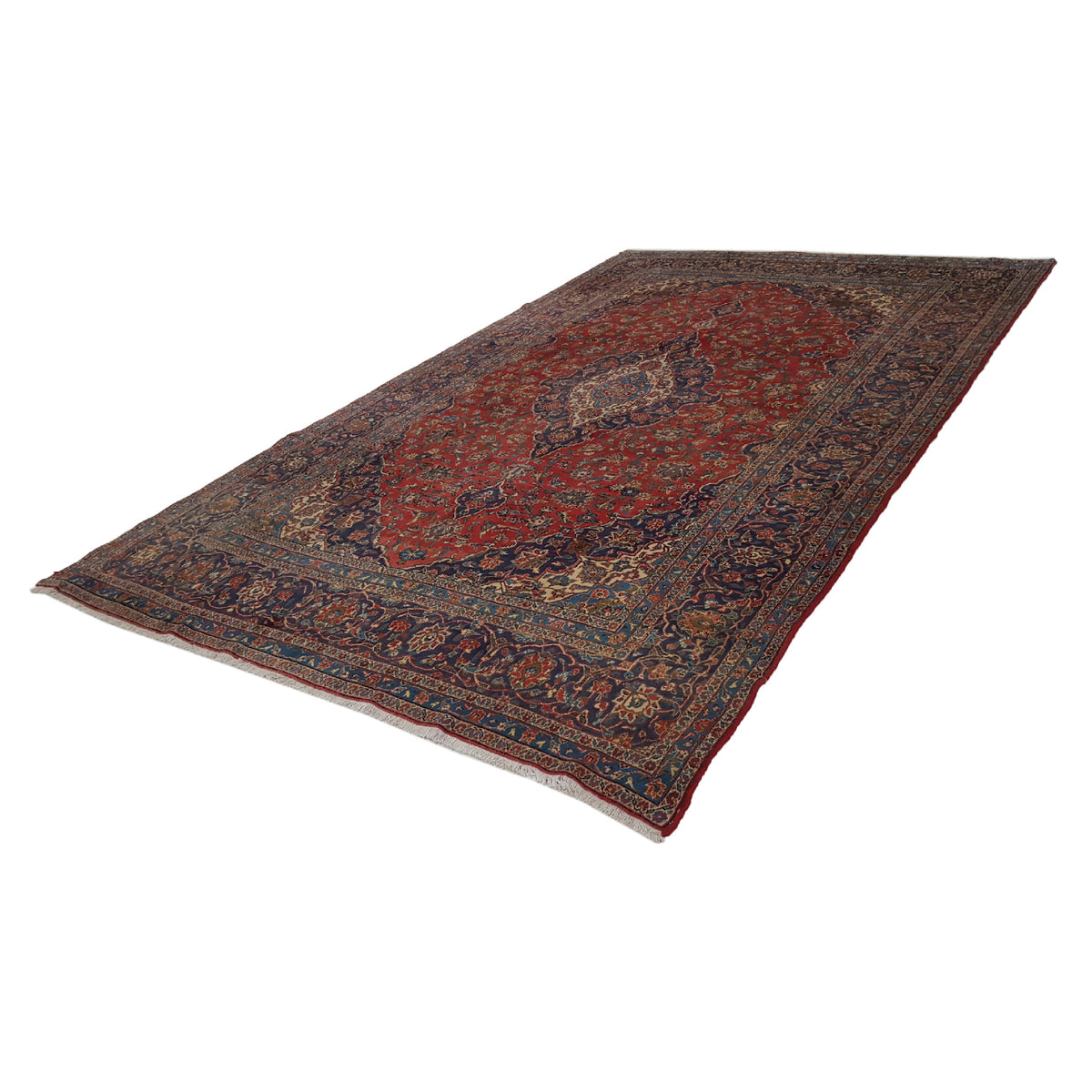 Pacific Kashan 13735 Red Navy Traditional Hand Knotted Rug