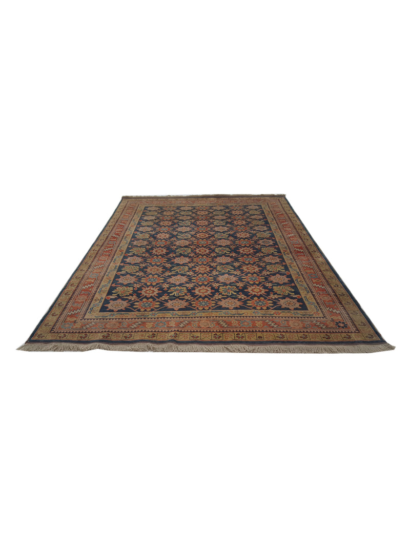 Pacific Milas 13736 Navy Rust Traditional Hand Knotted Rug
