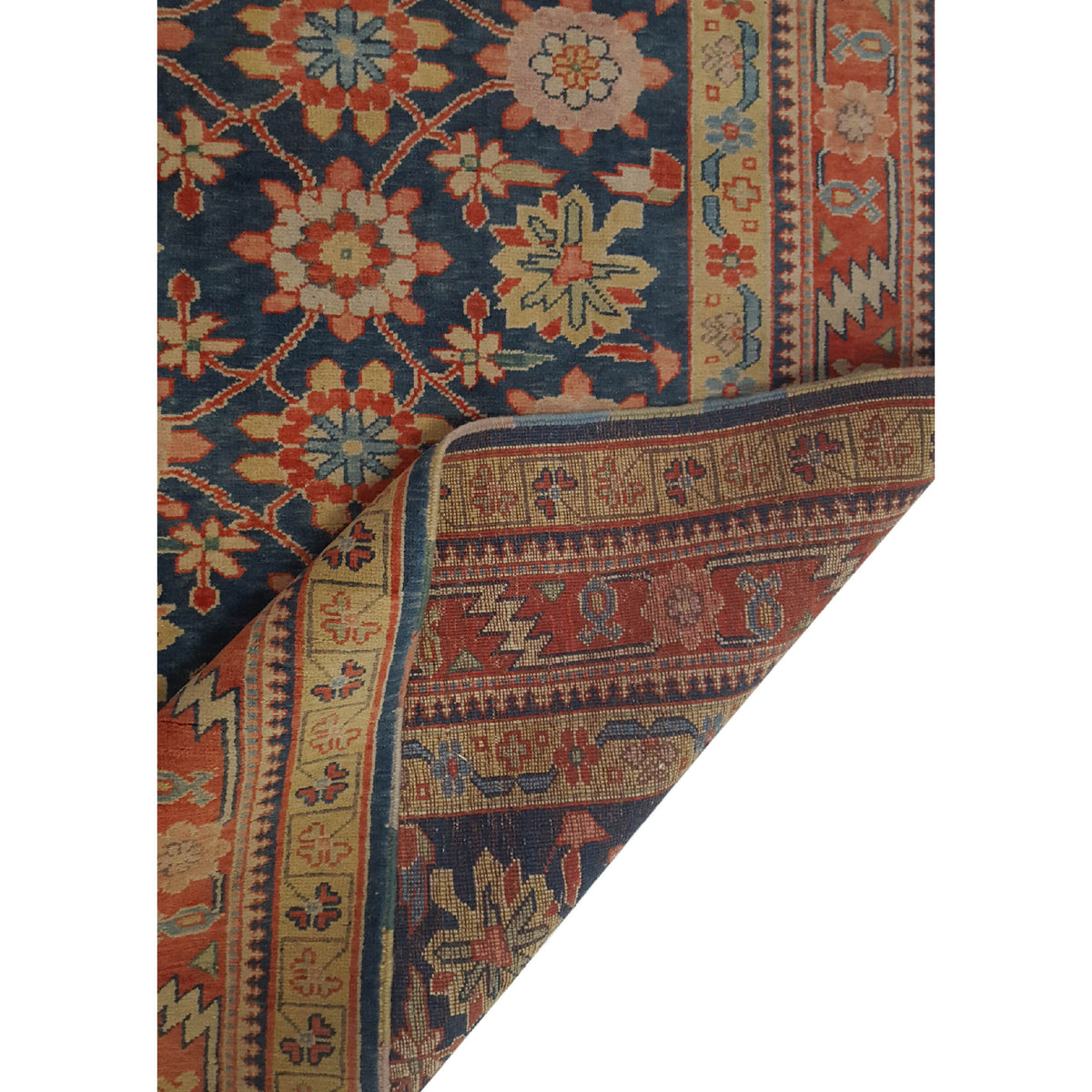 Pacific Milas 13736 Navy Rust Traditional Hand Knotted Rug