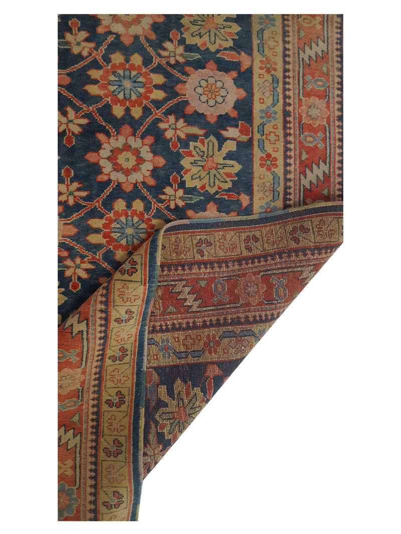 Pacific Milas 13736 Navy Rust Traditional Hand Knotted Rug