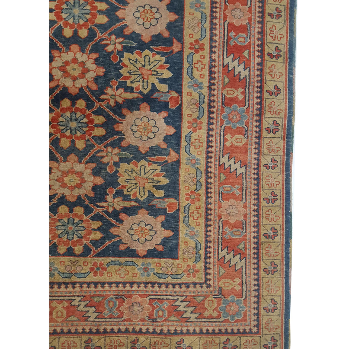 Pacific Milas 13736 Navy Rust Traditional Hand Knotted Rug