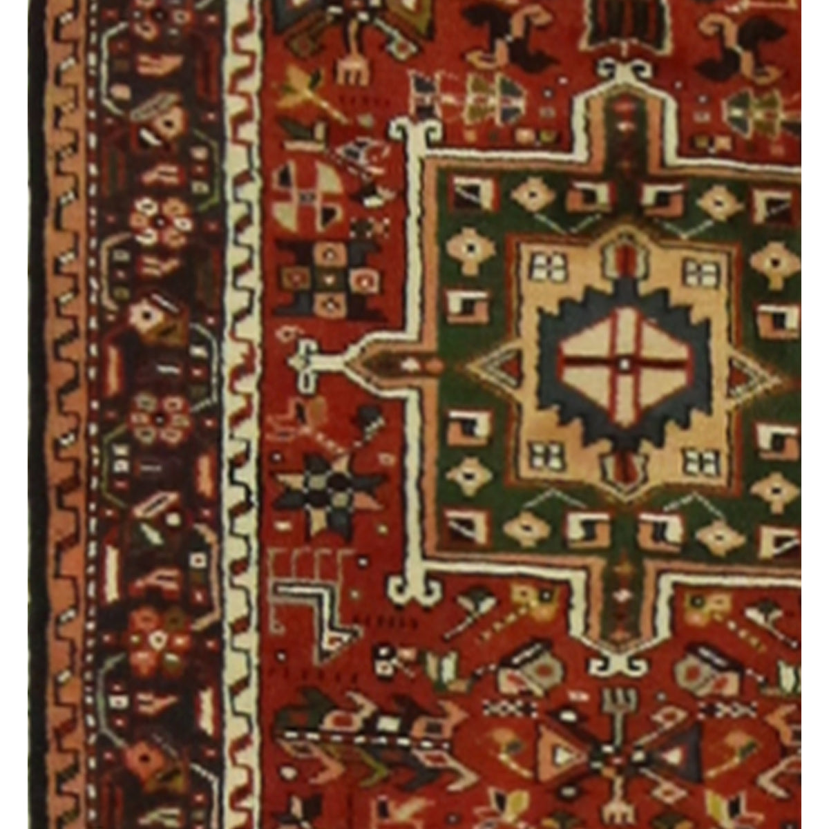 Pacific Antique Karajah 13743 Orange Brown Traditional Antique Rug