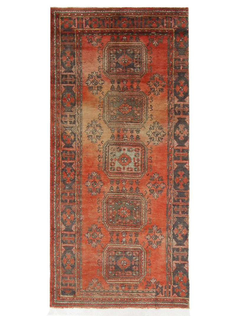 Fasa Antique Ushak  Orange Black Traditional