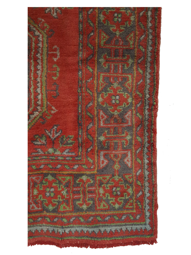 Fasa Antique Ushak 13747 Orange Charcoal Traditional Antique Rug