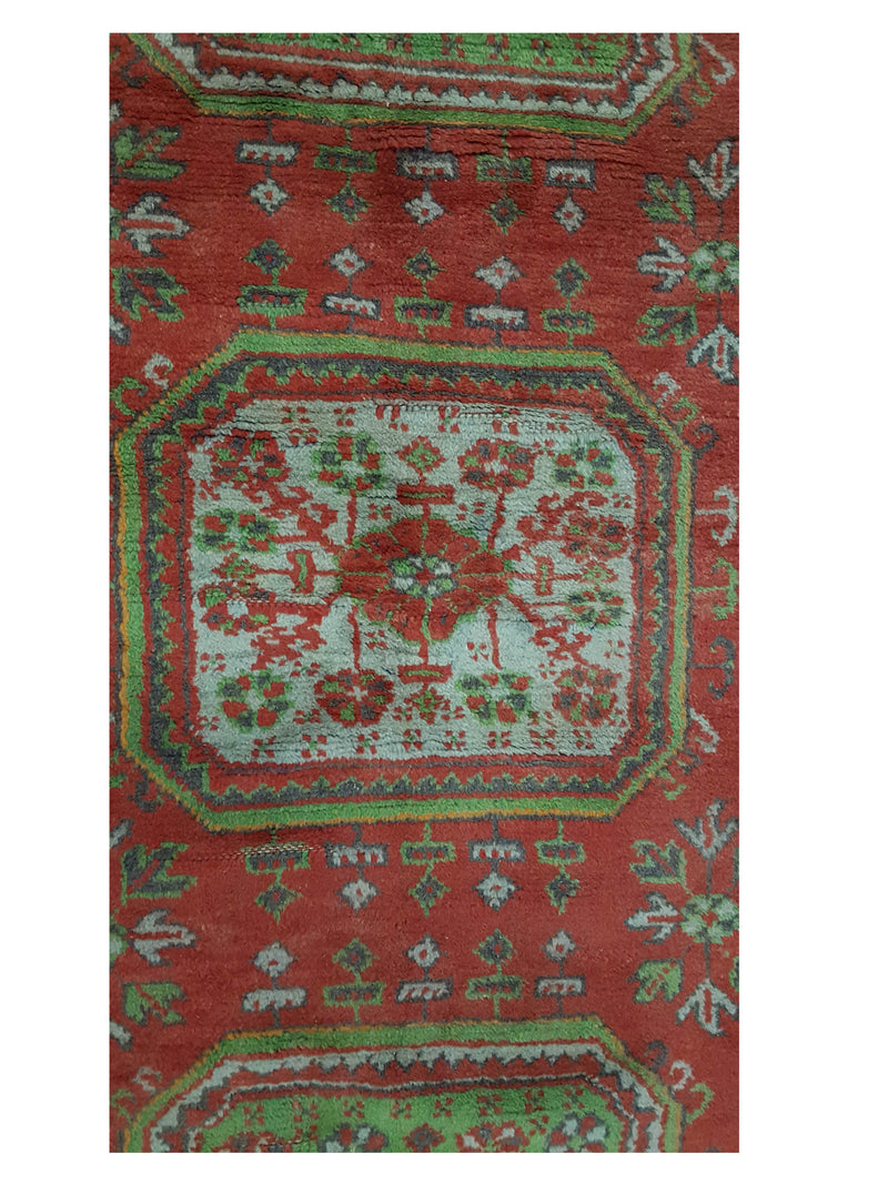Fasa Antique Ushak 13747 Orange Charcoal Traditional Antique Rug