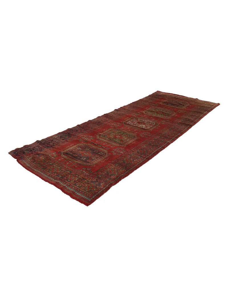 Fasa Antique Ushak 13747 Orange Charcoal Traditional Antique Rug