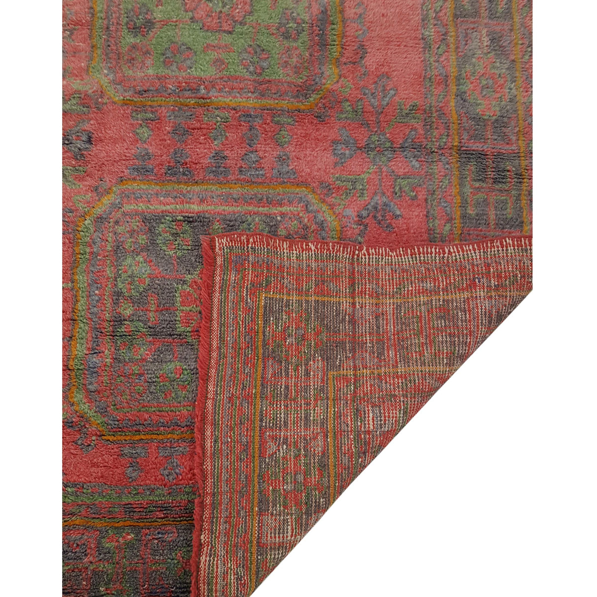 Fasa Antique Ushak 13749 Orange Orange Traditional Antique Rug