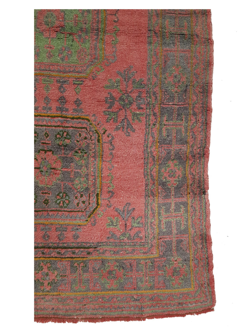 Fasa Antique Ushak 13749 Orange Orange Traditional Antique Rug