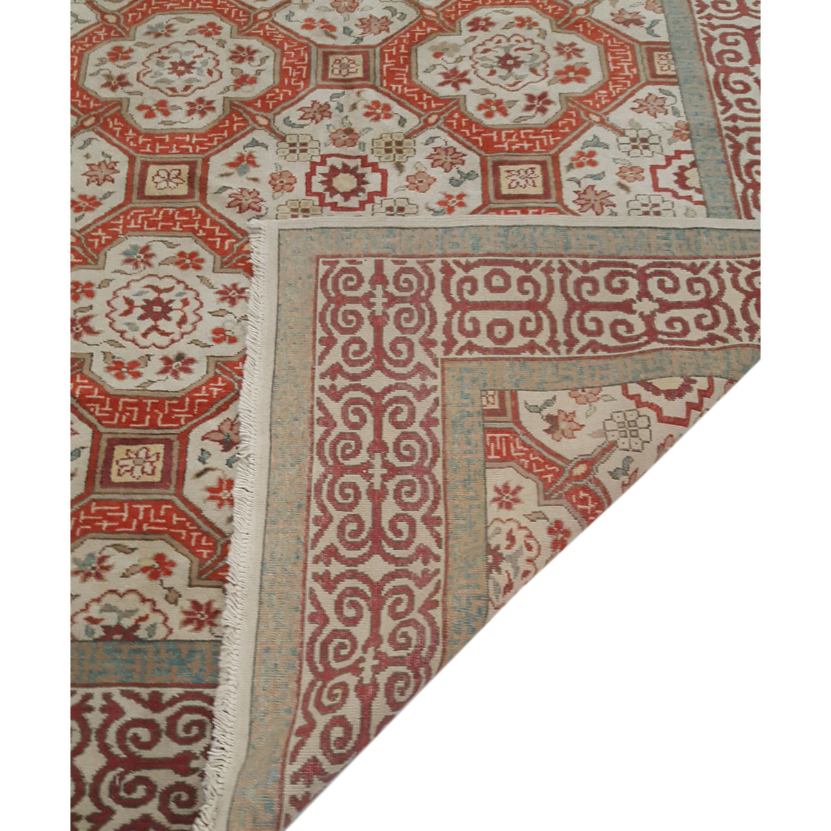 Pacific Elvan 13750 Ivory Coral Traditional Hand Knotted Rug