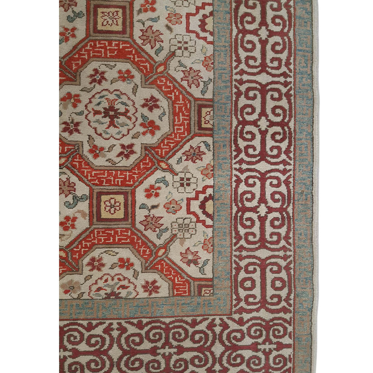 Pacific Elvan 13750 Ivory Coral Traditional Hand Knotted Rug