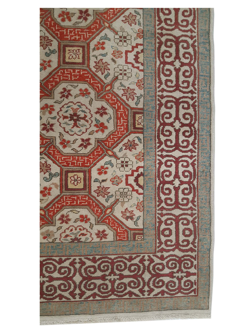 Pacific Elvan 13750 Ivory Coral Traditional Hand Knotted Rug