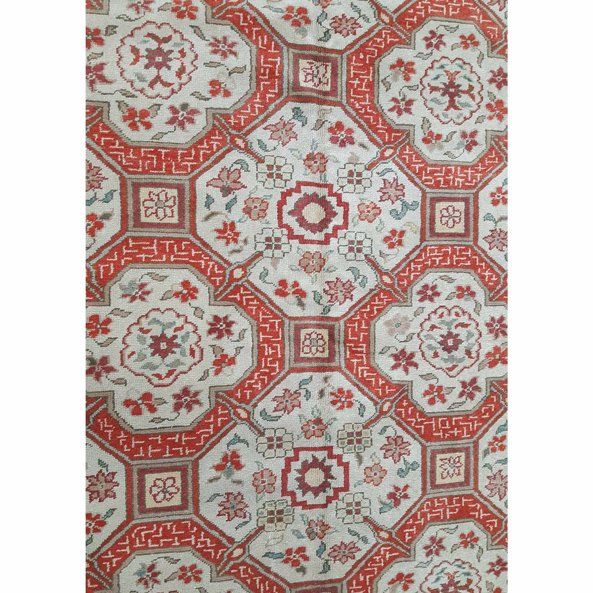Pacific Elvan 13750 Ivory Coral Traditional Hand Knotted Rug