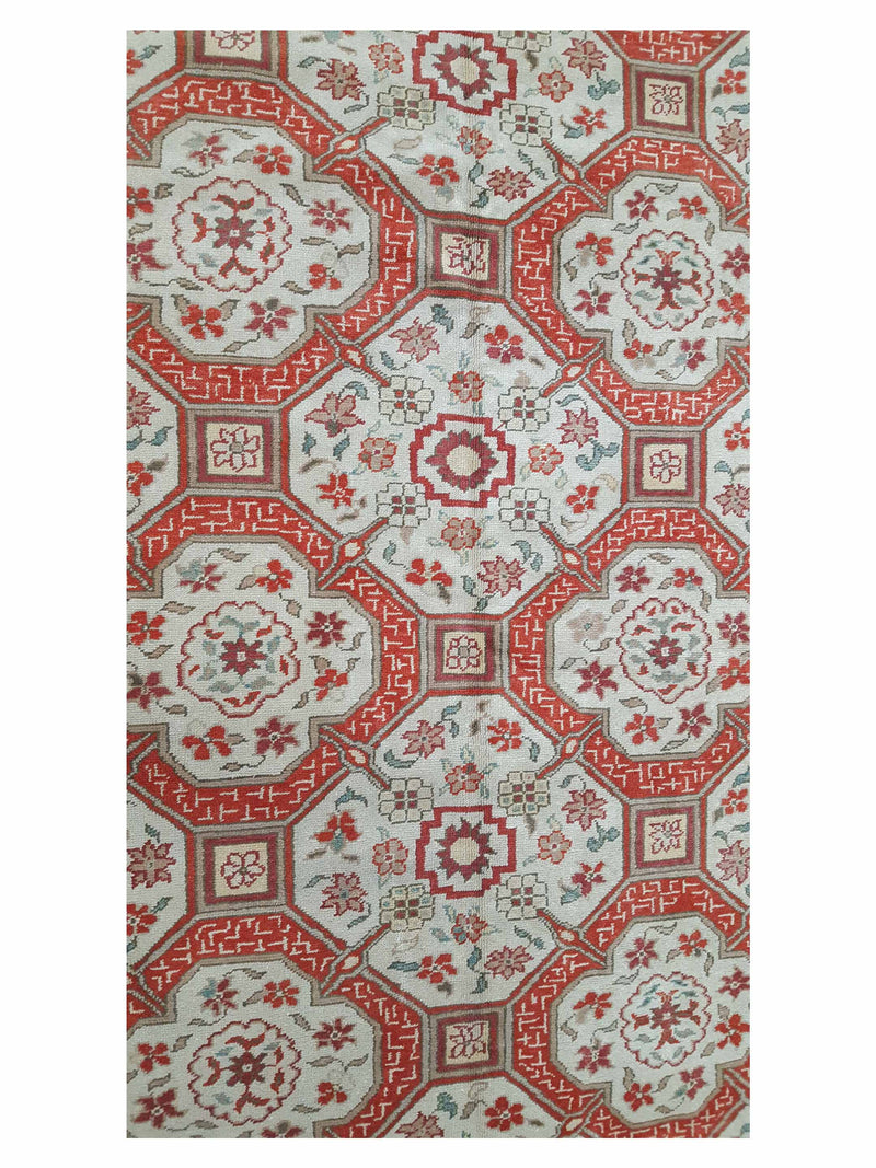 Pacific Elvan 13750 Ivory Coral Traditional Hand Knotted Rug