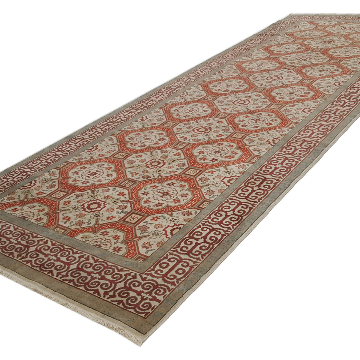 Pacific Elvan 13750 Ivory Coral Traditional Hand Knotted Rug