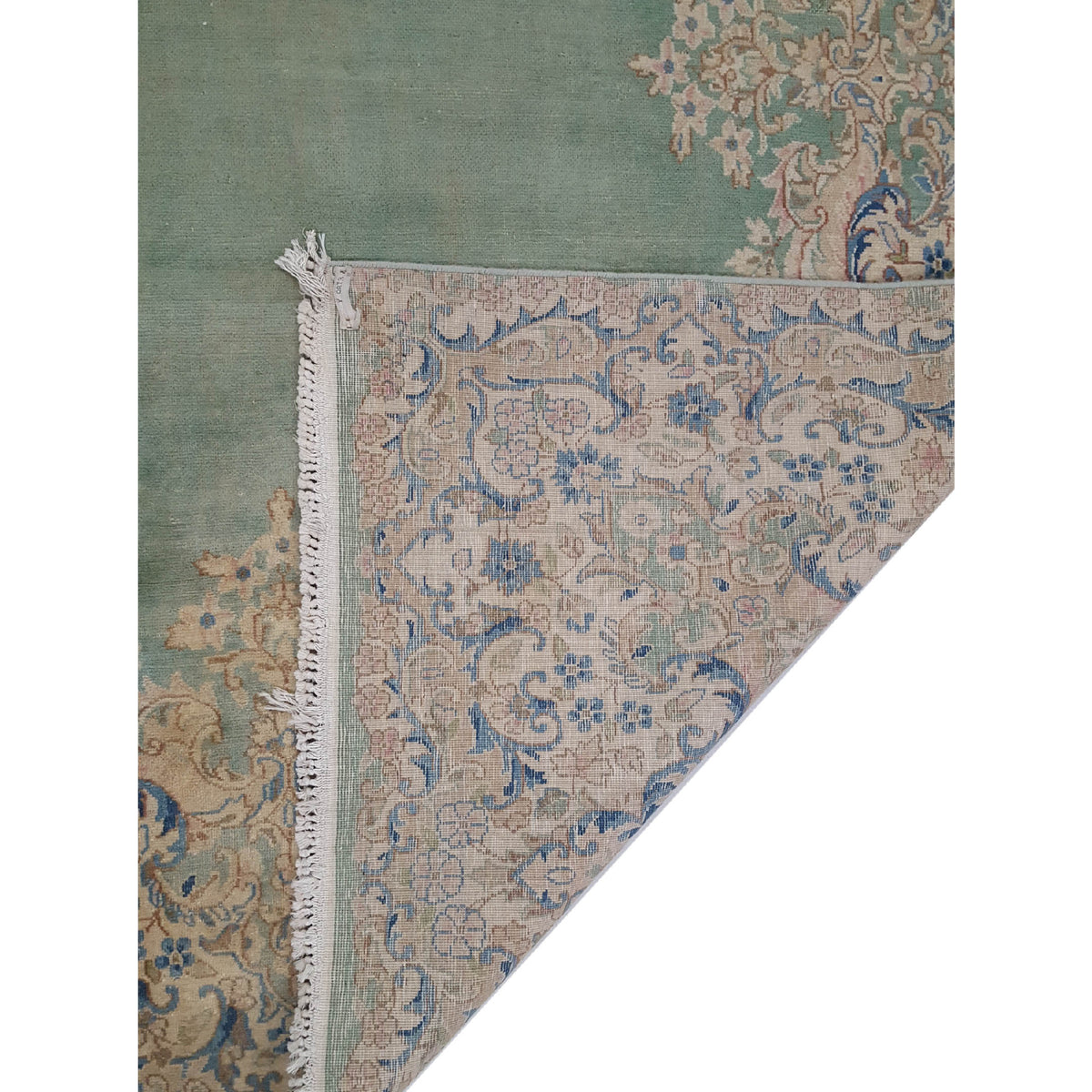 Pacific Kerman 13751 Green Ivory Traditional Hand Knotted Rug