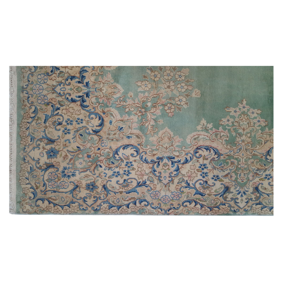 Pacific Kerman 13751 Green Ivory Traditional Hand Knotted Rug