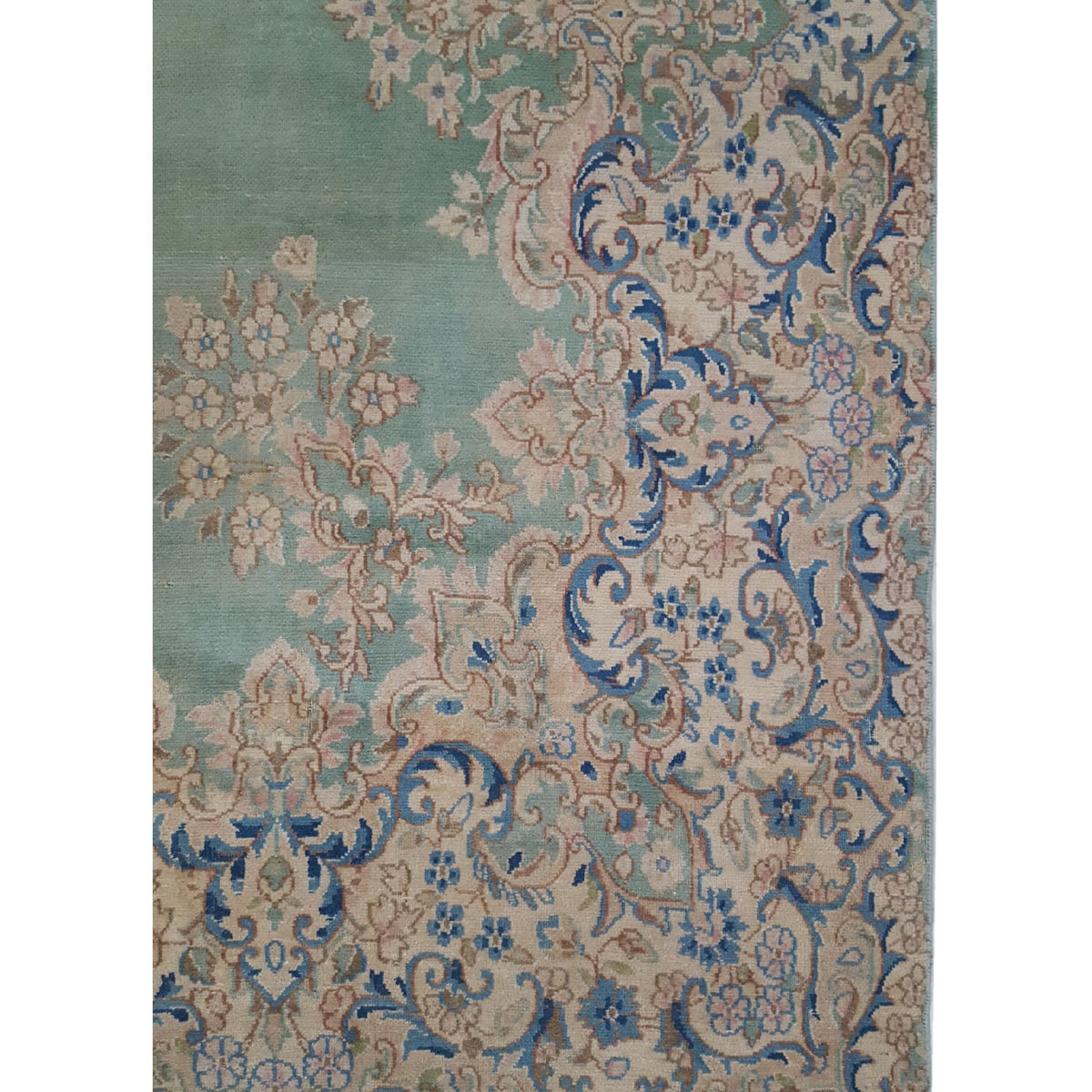 Pacific Kerman 13751 Green Ivory Traditional Hand Knotted Rug