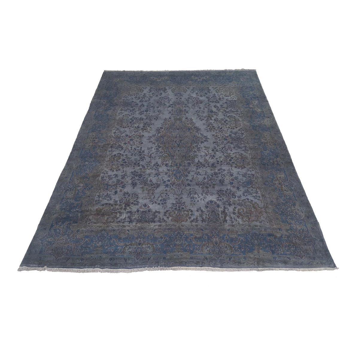 Pacific Kerman 13755 Grey Blue Traditional Hand Knotted Rug