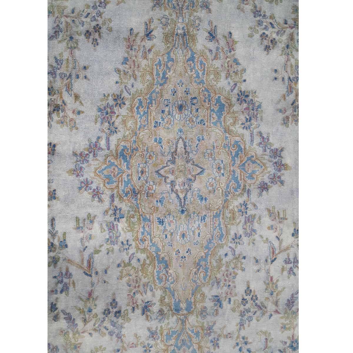 Pacific Kerman 13755 Grey Blue Traditional Hand Knotted Rug