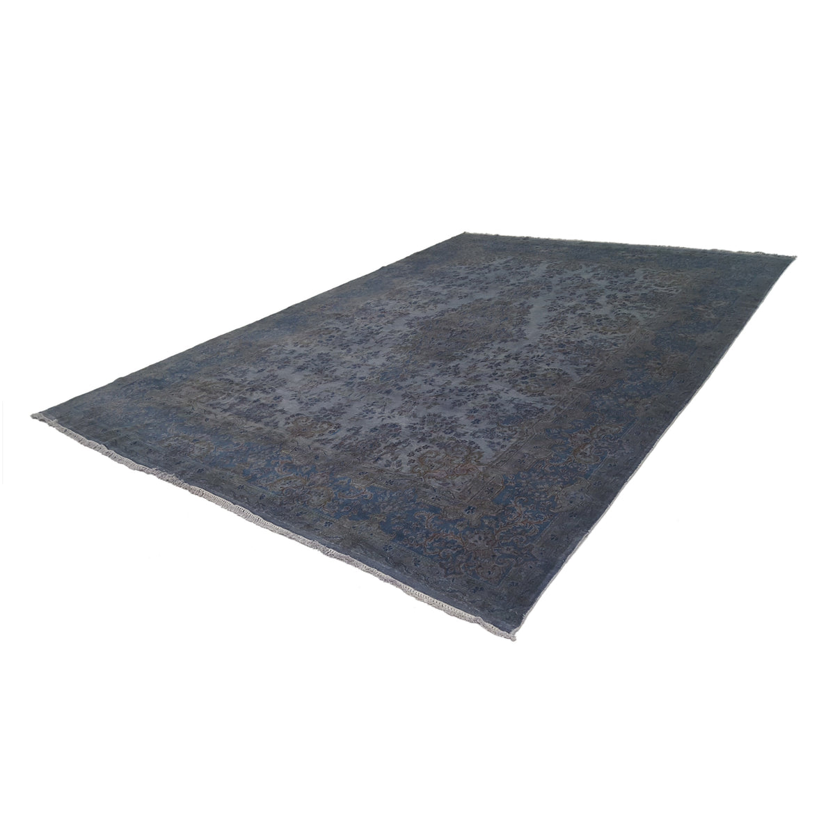 Pacific Kerman 13755 Grey Blue Traditional Hand Knotted Rug
