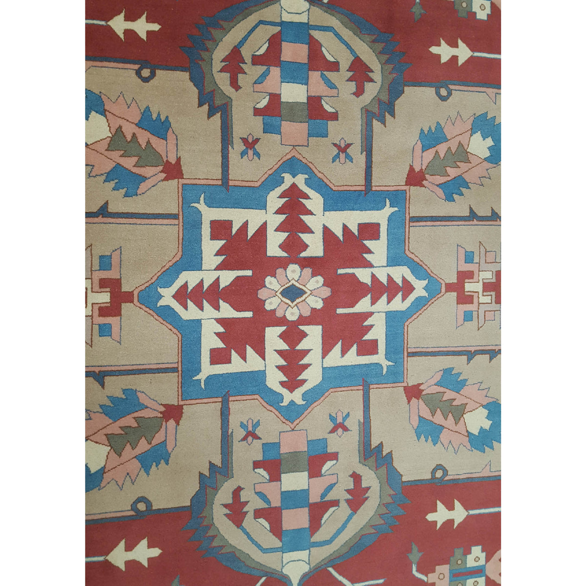 Pacific Bucharest 13767 Rust Blue Traditional Hand Knotted Rugs