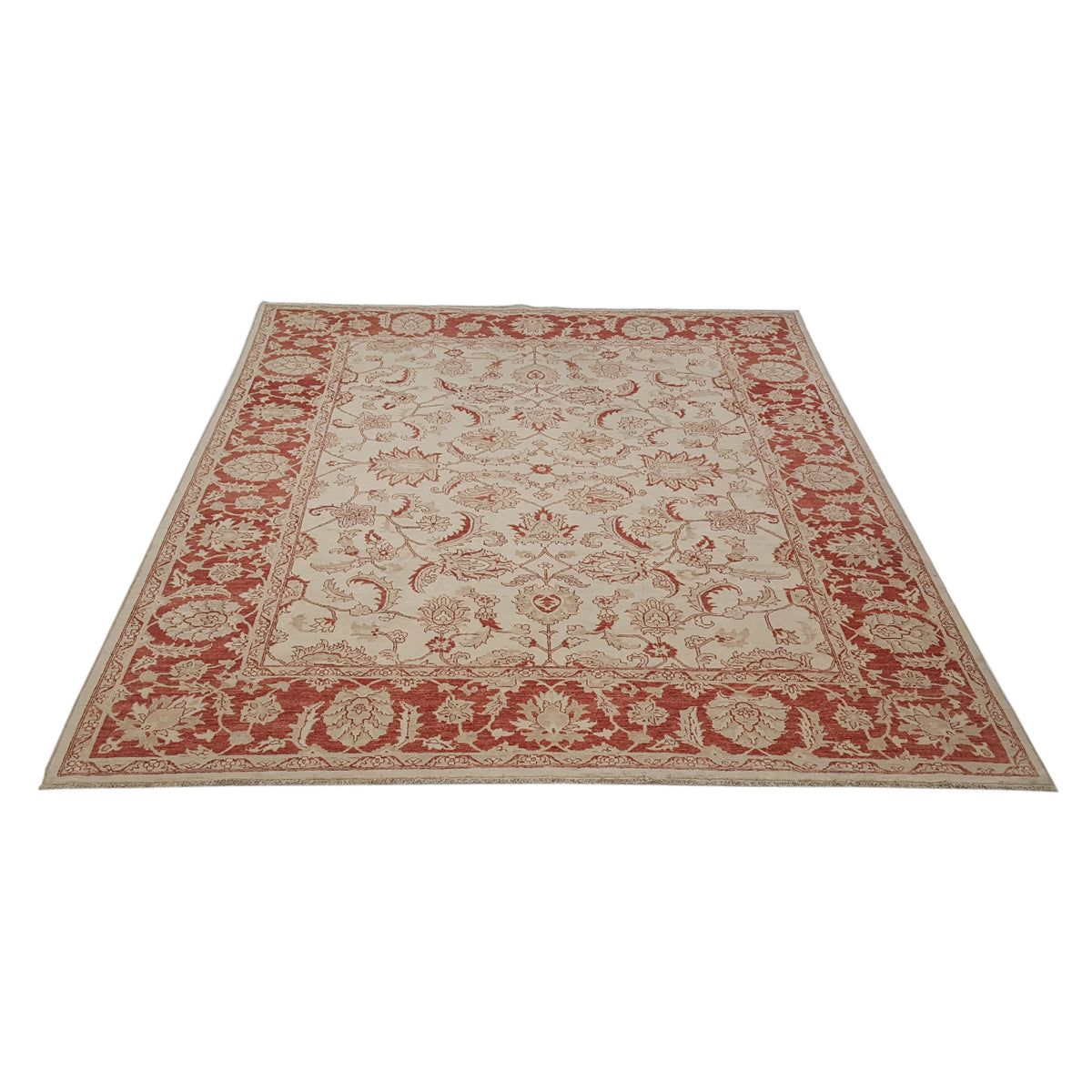Pacific Ziegler 13796 Beige Burgundy Transitional Hand Knotted Rug