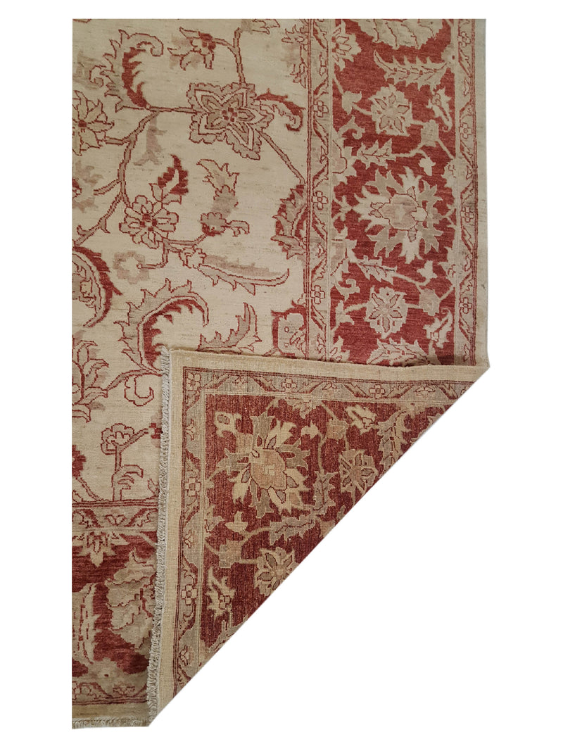 Pacific Ziegler 13796 Beige Burgundy Transitional Hand Knotted Rug
