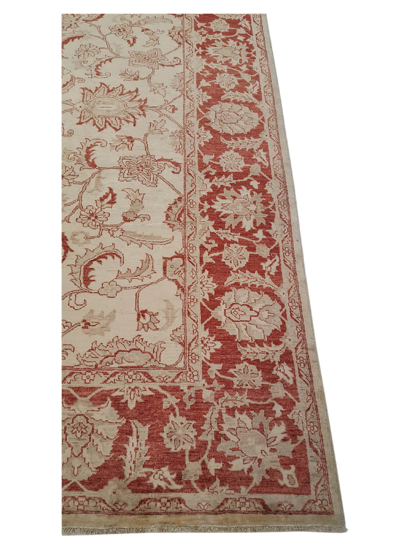 Pacific Ziegler 13796 Beige Burgundy Transitional Hand Knotted Rug