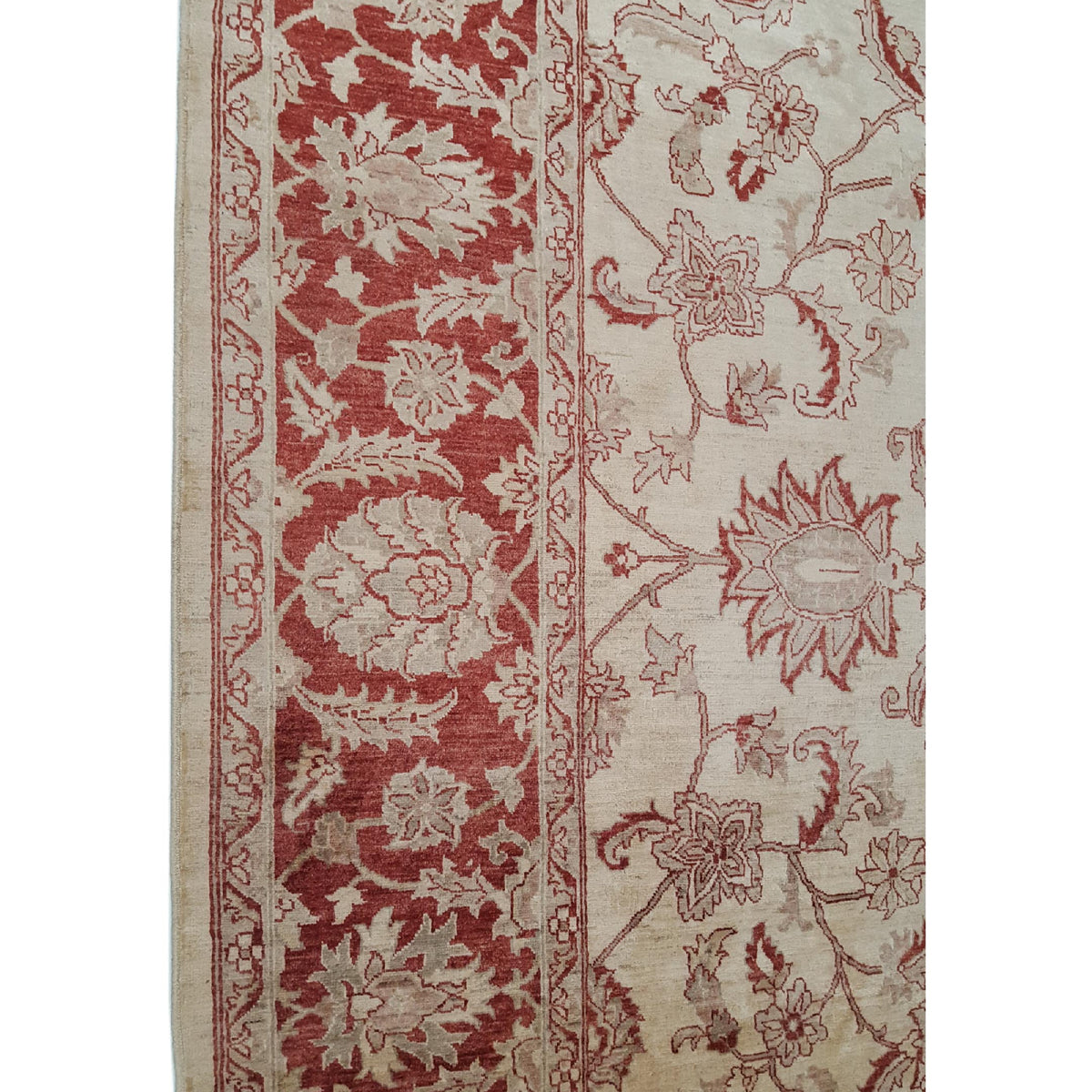 Pacific Ziegler 13796 Beige Burgundy Transitional Hand Knotted Rug