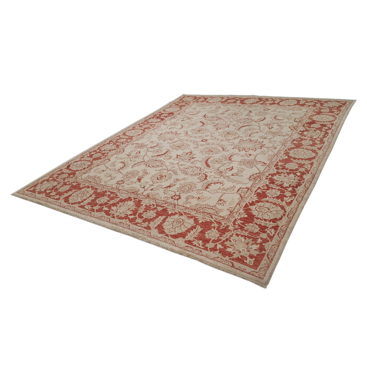 Pacific Ziegler 13796 Beige Burgundy Transitional Hand Knotted Rug