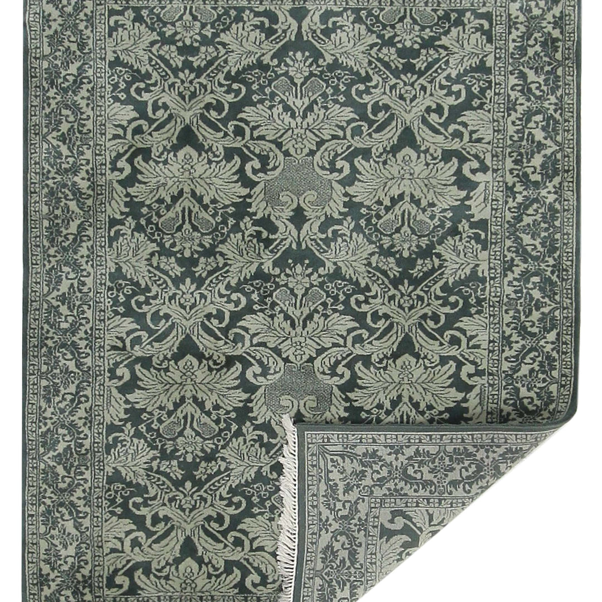 Pacific Royal 13804 Green Ivory Traditional Hand Knotted Rug