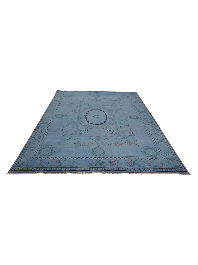 Pacific Souveniry 13828 Teal Green Transitional Hand Knotted Rug