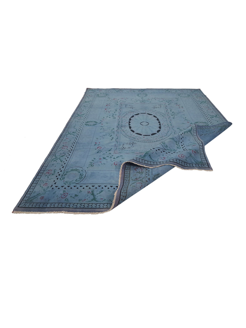 Pacific Souveniry 13828 Teal Green Transitional Hand Knotted Rug