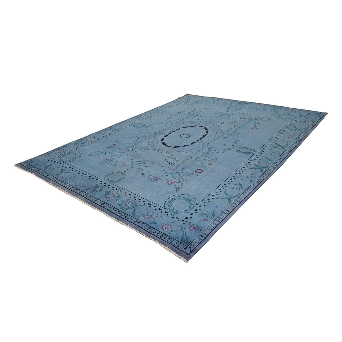 Pacific Souveniry 13828 Teal Green Transitional Hand Knotted Rug