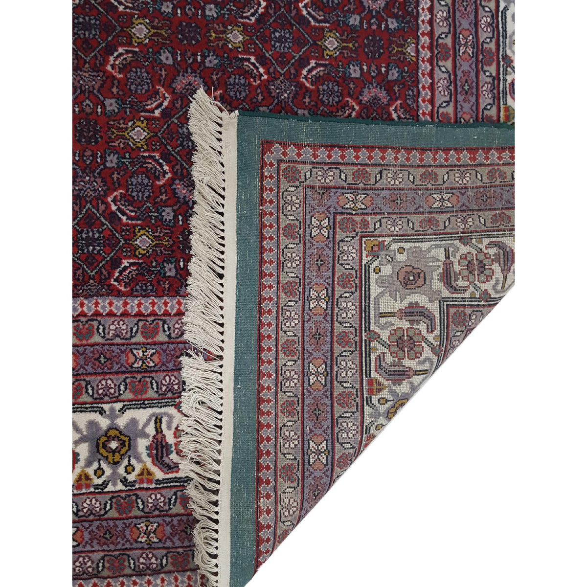 Pacific Mahi Bijar 13832 Green Red Traditional Hand Knotted Rug