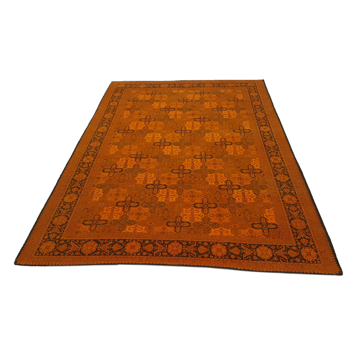 Pacific Jaipur 13847 Orange Orange Transitional Hand Knotted Rug