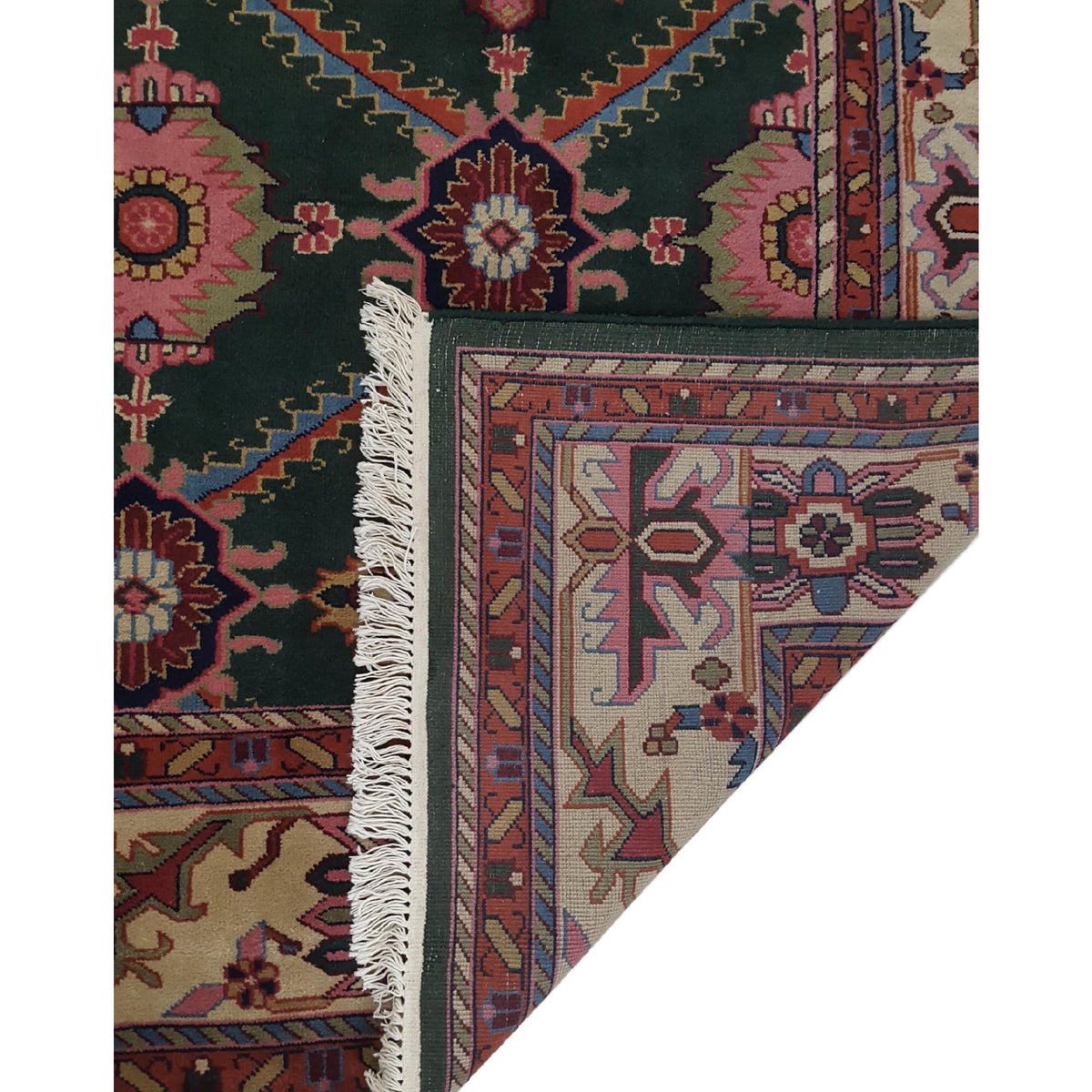 Pacific Turkestan 13854 Green Ivory Traditional Hand Knotted Rug