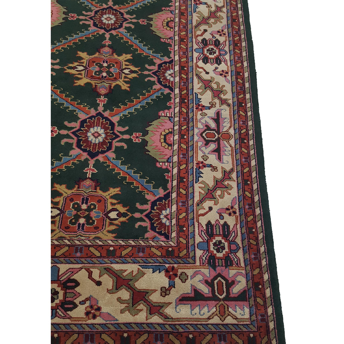 Pacific Turkestan 13854 Green Ivory Traditional Hand Knotted Rug