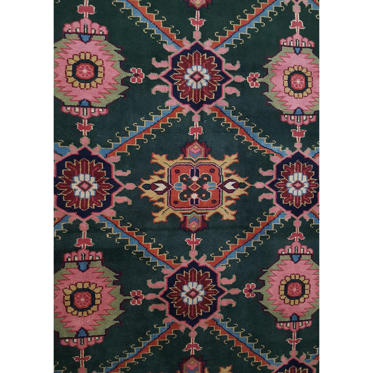 Pacific Turkestan 13854 Green Ivory Traditional Hand Knotted Rug