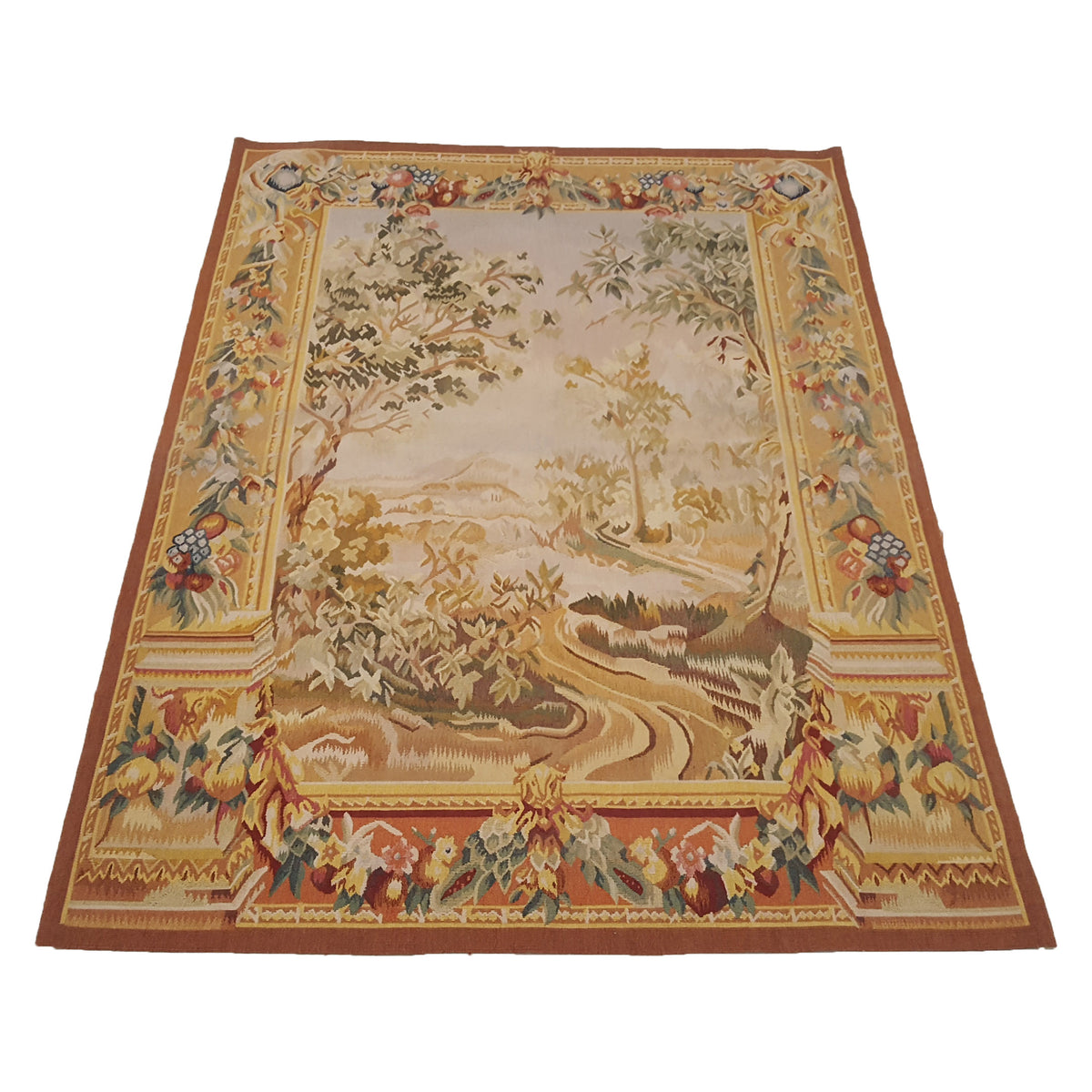 Pacific Tapestry 13945 Beige Yellow Tapestry Hand Knotted Rug