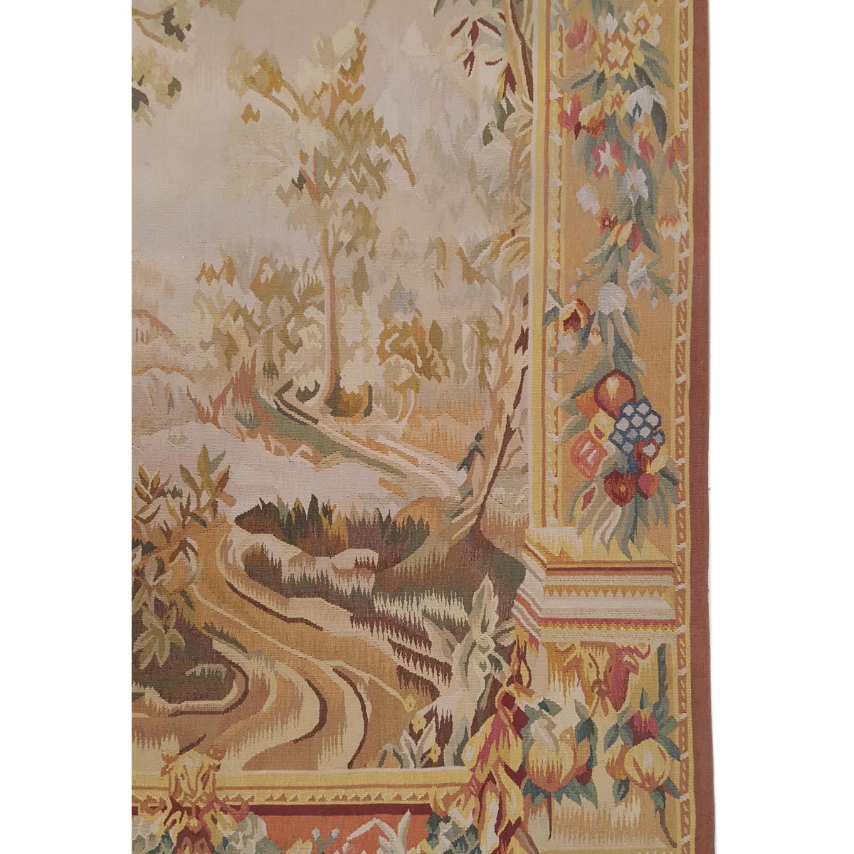 Pacific Tapestry 13945 Beige Yellow Tapestry Hand Knotted Rug