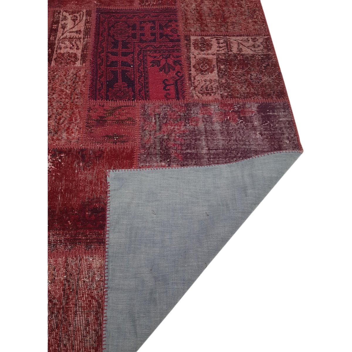 Pacific Patchwork 13972 Burgundy Red Patchwork Hand Knotted Rug