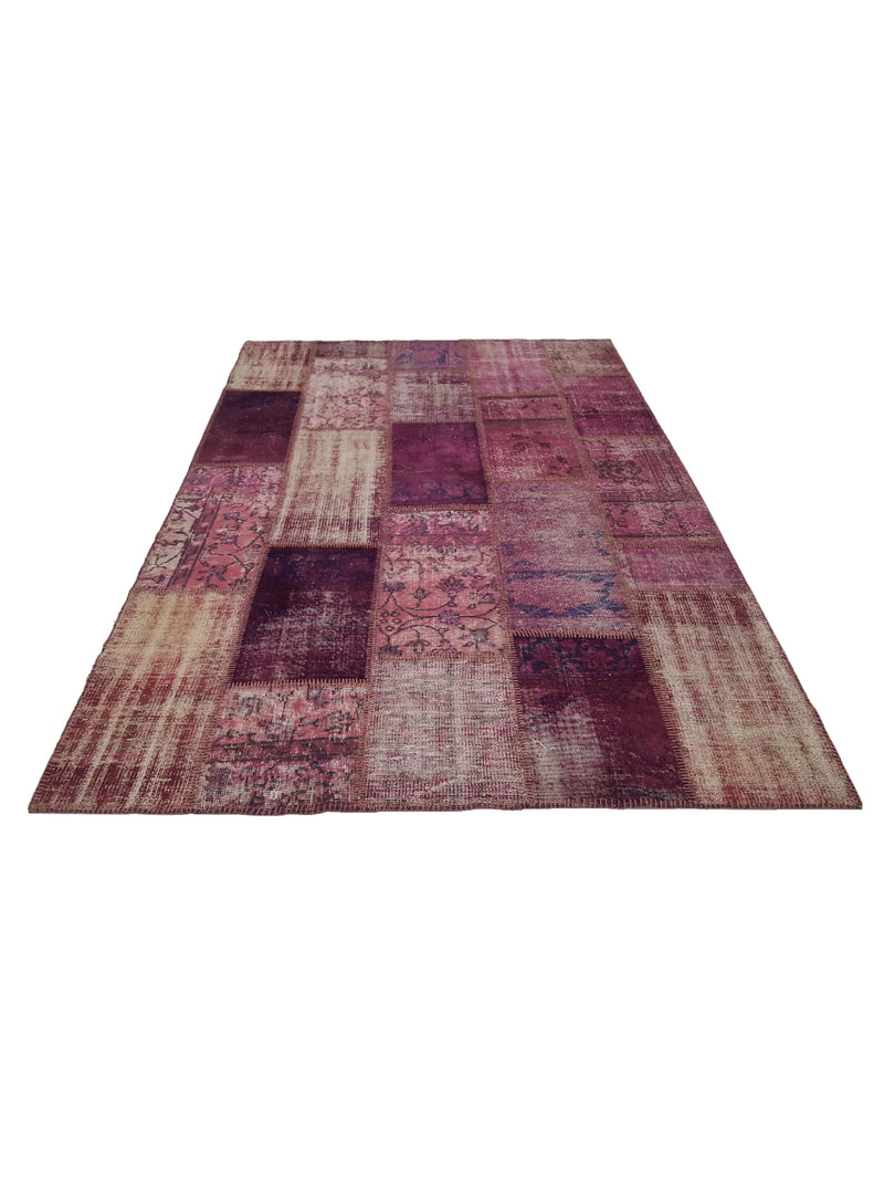 Pacific Patchwork 14114 Purple Purple Patchwork Hand Knotted Rug