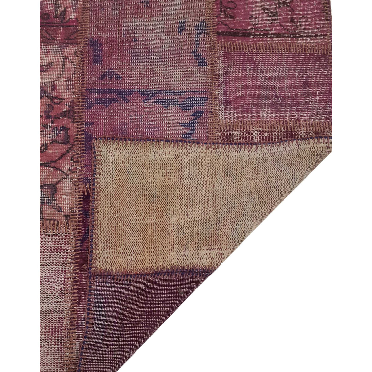Pacific Patchwork 14114 Purple Purple Patchwork Hand Knotted Rug