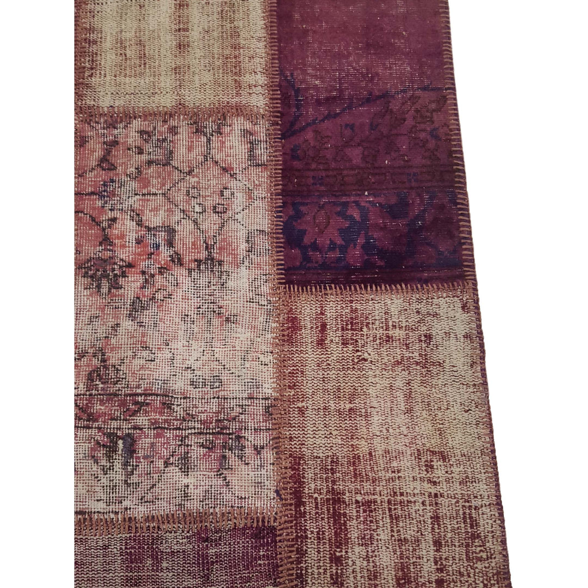 Pacific Patchwork 14114 Purple Purple Patchwork Hand Knotted Rug