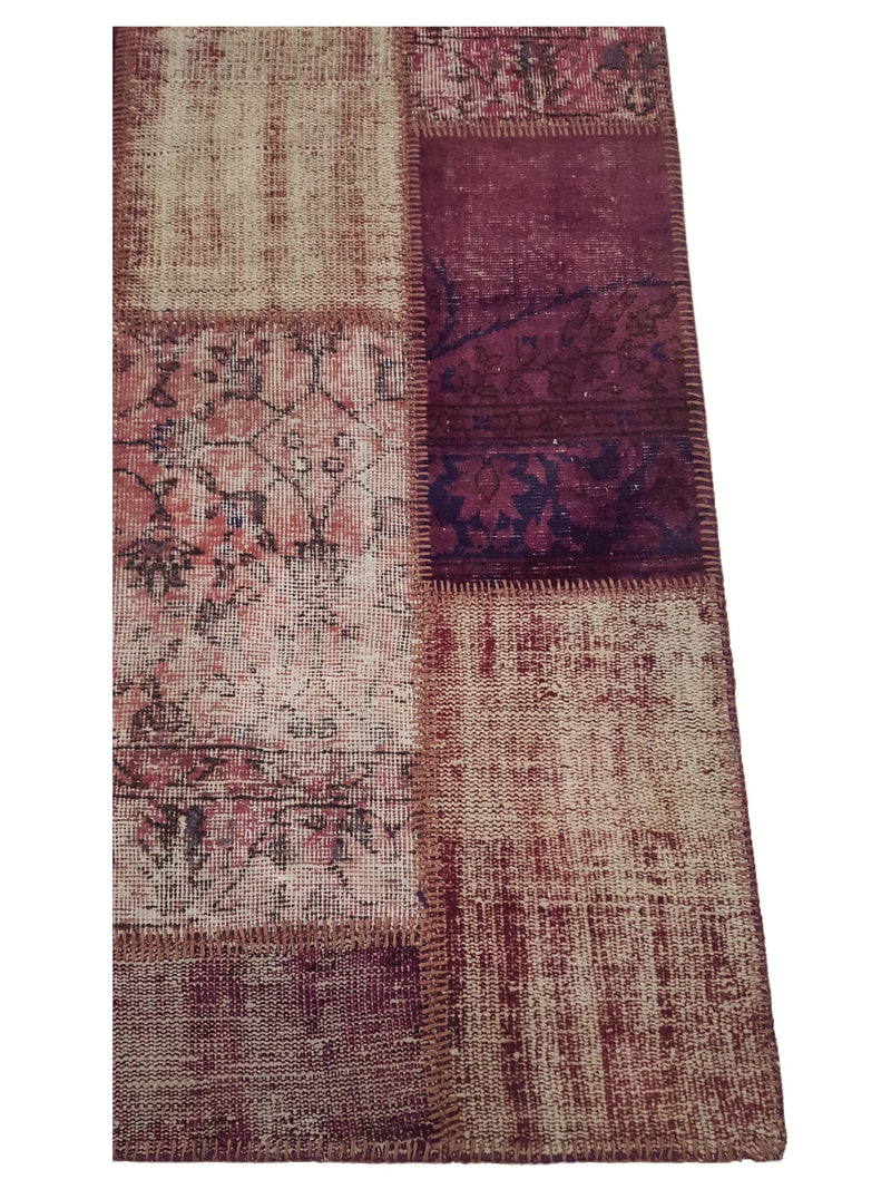 Pacific Patchwork 14114 Purple Purple Patchwork Hand Knotted Rug