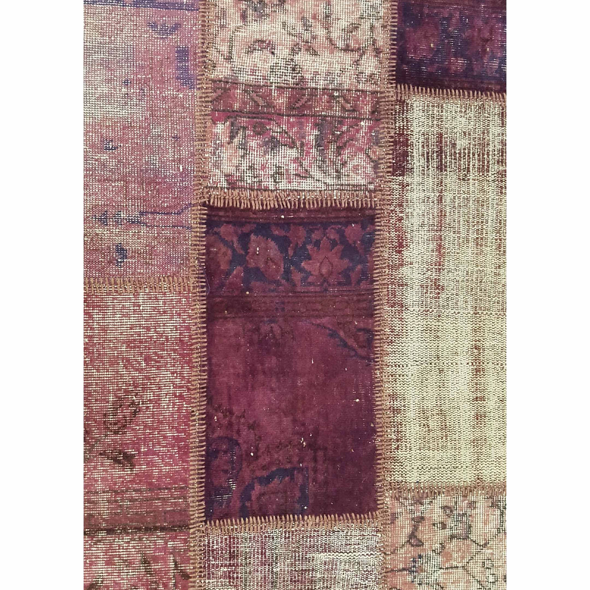 Pacific Patchwork 14114 Purple Purple Patchwork Hand Knotted Rug