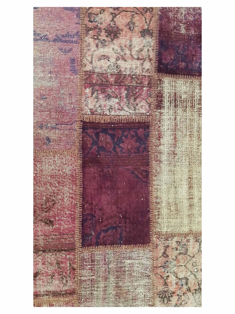 Pacific Patchwork 14114 Purple Purple Patchwork Hand Knotted Rug